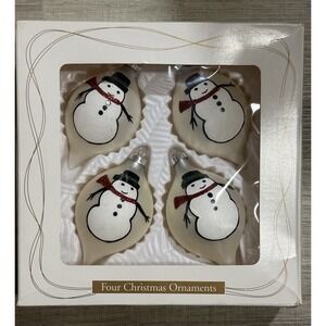 Vintage 1999 Dayton Hudson Bradford Multi Color Christmas 4 pc Snowman Ornaments